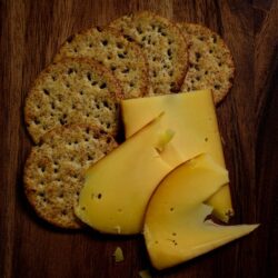 Smoked Gouda cheese and crackers-chacuterie board