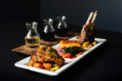 3 flight option with standing lamb chop