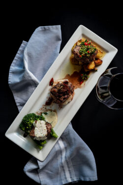 Choice of 3 steak flight layflat image with napkin