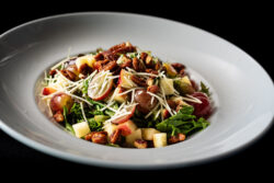 Salad with grapes, apples, cheese and nuts